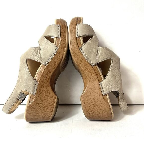 Dansko casual heel sandals mocha leather Womens EU 36 US 5.5 Sling Back Open Toe - Picture 7 of 12